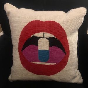 Jonathan Adler Lips Full Dose Throw Pillow